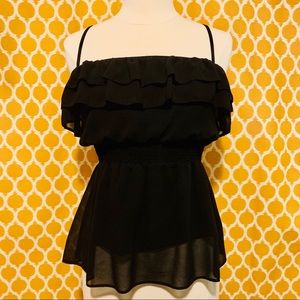 H&M Ruffled Spaghetti Strap Top Size 6